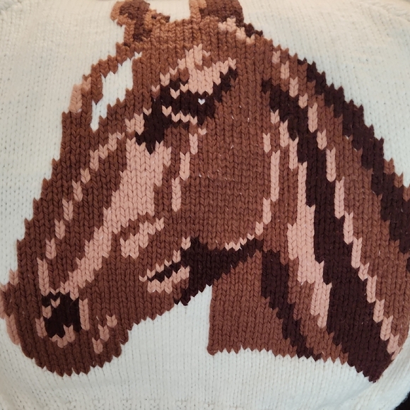 Vintage Wool Cowichan Horse Sweater Handmade - Picture 11 of 11